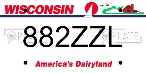 882ZZL Wisconsin License Plate