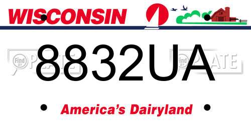 8832UA Wisconsin License Plate