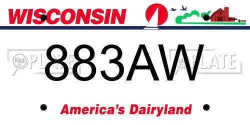 883AW Wisconsin License Plate
