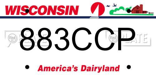 883CCP Wisconsin License Plate