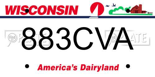 883CVA Wisconsin License Plate