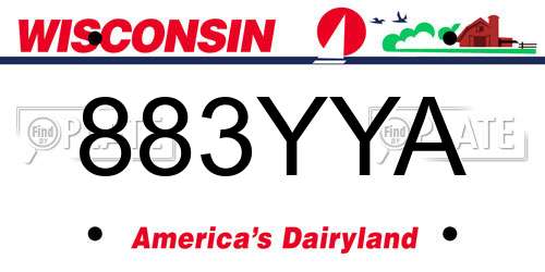 883YYA Wisconsin License Plate
