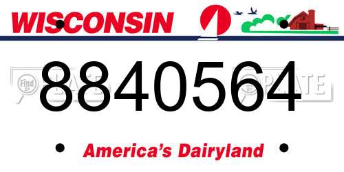 8840564 Wisconsin License Plate