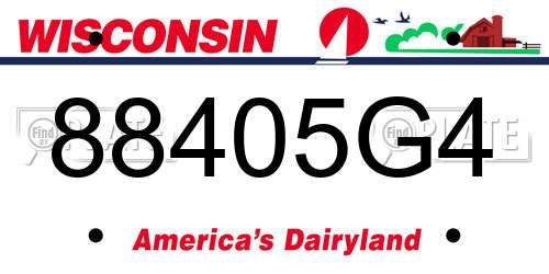 88405G4 Wisconsin License Plate