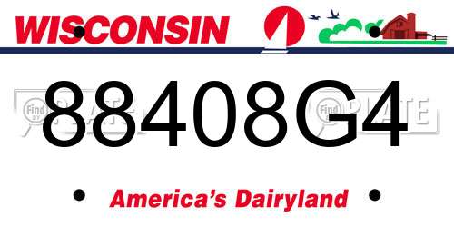 88408G4 Wisconsin License Plate
