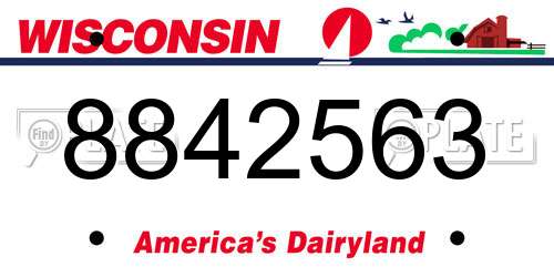 8842563 Wisconsin License Plate