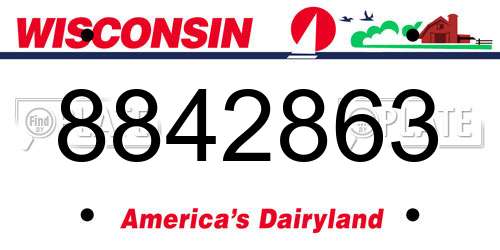 8842863 Wisconsin License Plate