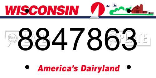 8847863 Wisconsin License Plate