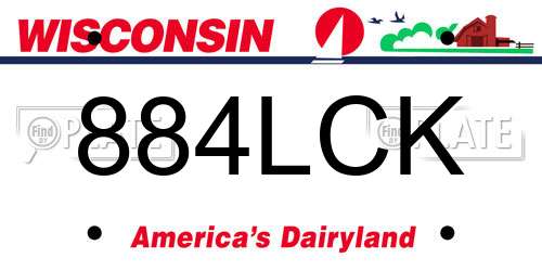 884LCK Wisconsin License Plate