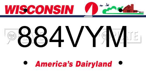 884VYM Wisconsin License Plate