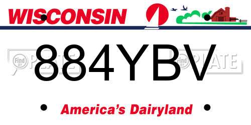 884YBV Wisconsin License Plate