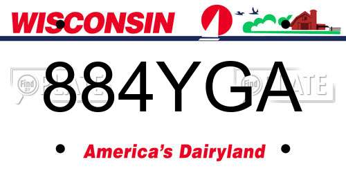 884YGA Wisconsin License Plate