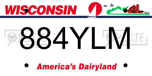 884YLM Wisconsin License Plate
