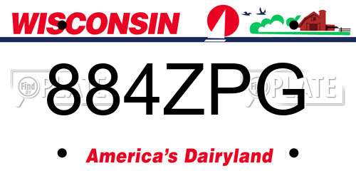 884ZPG Wisconsin License Plate