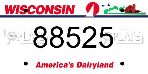88525 Wisconsin License Plate