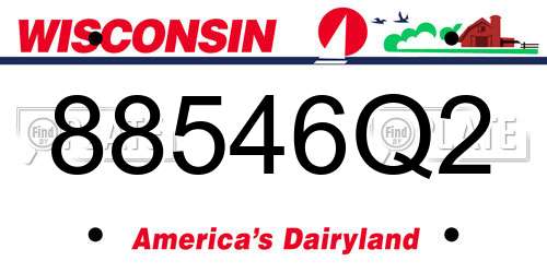 88546Q2 Wisconsin License Plate