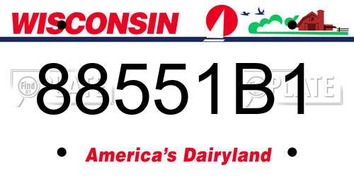 88551B1 Wisconsin License Plate