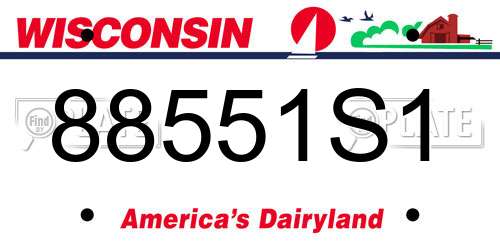 88551S1 Wisconsin License Plate