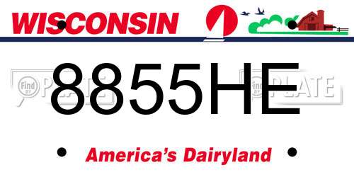 8855HE Wisconsin License Plate