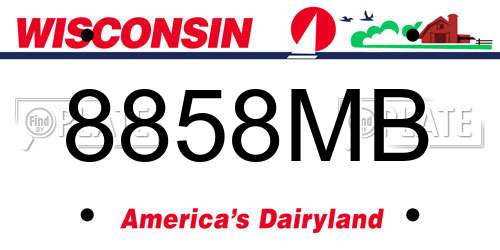 8858MB Wisconsin License Plate