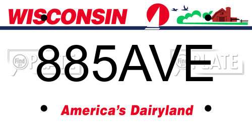 885AVE Wisconsin License Plate