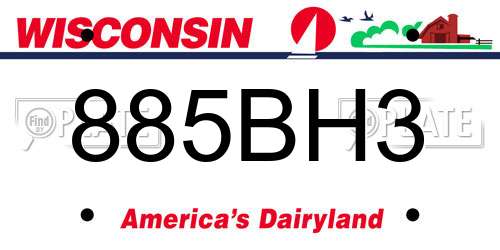 885BH3 Wisconsin License Plate