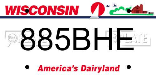 885BHE Wisconsin License Plate