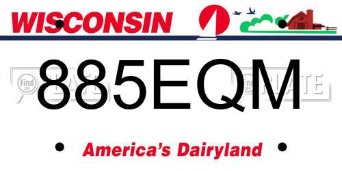 885EQM Wisconsin License Plate