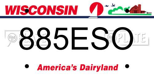 885ESO Wisconsin License Plate