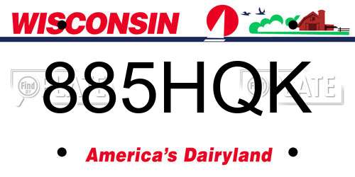 885HQK Wisconsin License Plate