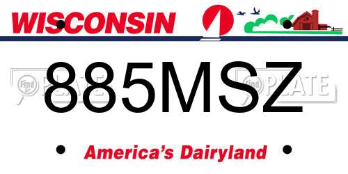 885MSZ Wisconsin License Plate