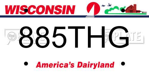 885THG Wisconsin License Plate