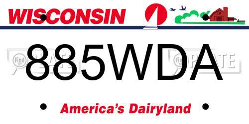 885WDA Wisconsin License Plate