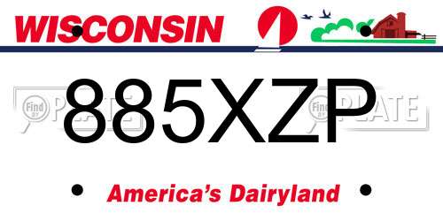 885XZP Wisconsin License Plate