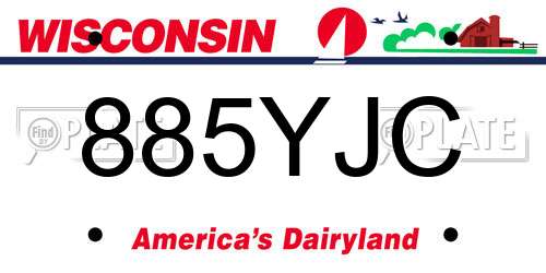 885YJC Wisconsin License Plate