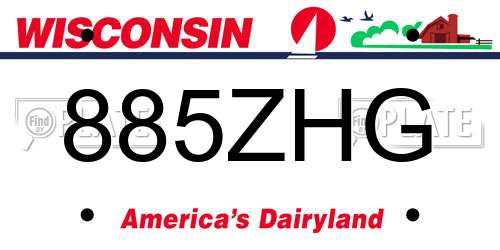 885ZHG Wisconsin License Plate