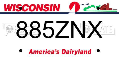885ZNX Wisconsin License Plate