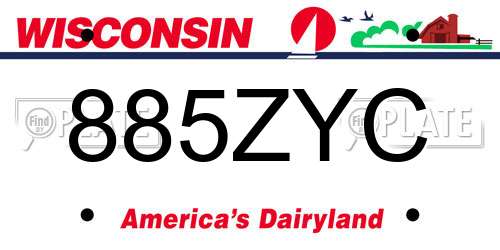 885ZYC Wisconsin License Plate