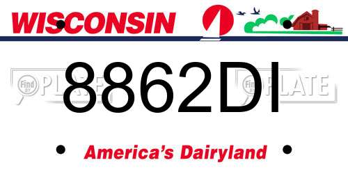 8862DI Wisconsin License Plate