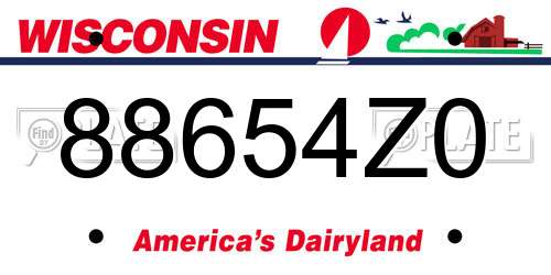 88654Z0 Wisconsin License Plate