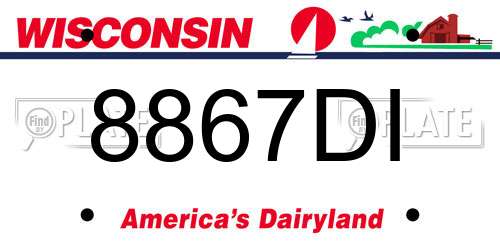 8867DI Wisconsin License Plate