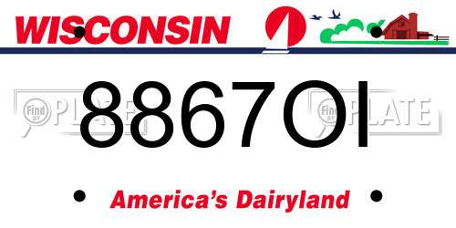8867OI Wisconsin License Plate