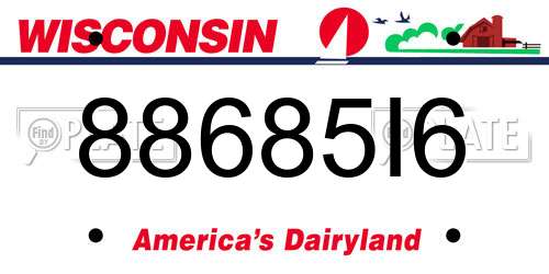 88685I6 Wisconsin License Plate