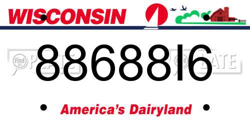 88688I6 Wisconsin License Plate
