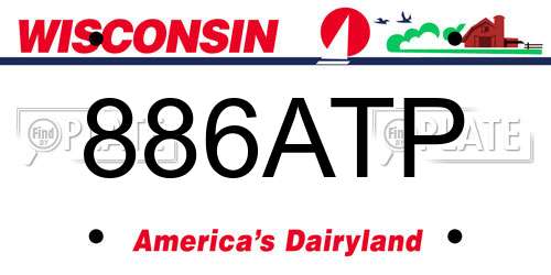 886ATP Wisconsin License Plate