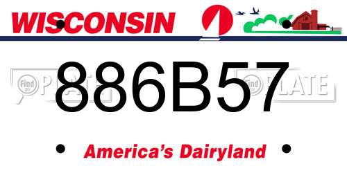 886B57 Wisconsin License Plate
