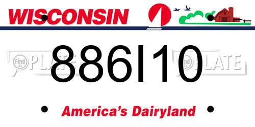 886I10 Wisconsin License Plate