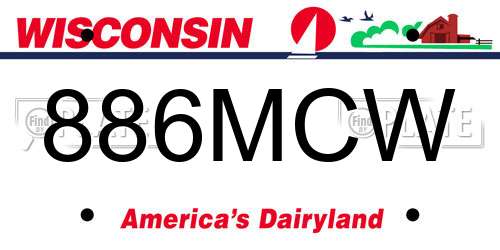 886MCW Wisconsin License Plate