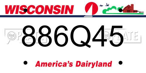 886Q45 Wisconsin License Plate