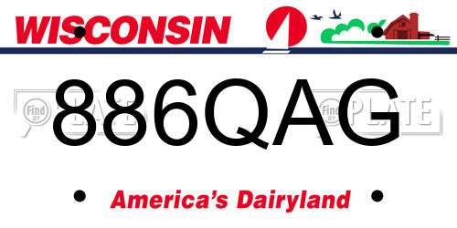886QAG Wisconsin License Plate